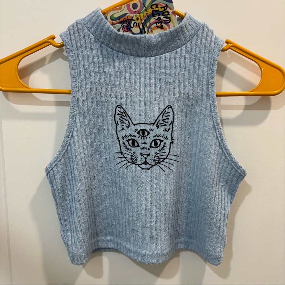 All Seeing Feline Crop Top